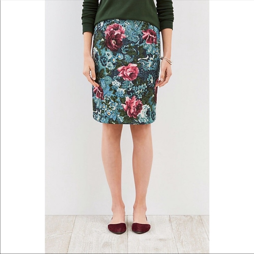 J. Jill | Ponte Floral Skirt - Rose Tapestry NWT